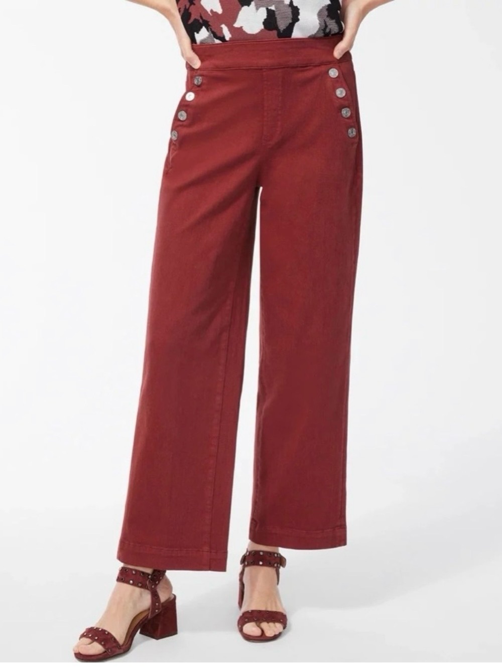Chico's Rust Brown Wide-Leg Crop Jeans